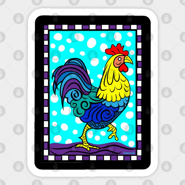 Handsome Rooster Sticker by Designs by Connie